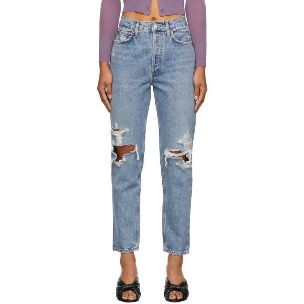 AGOLDE Fen Distressed High Rise Tapered Jeans 23 💙 Y2K Streetwear